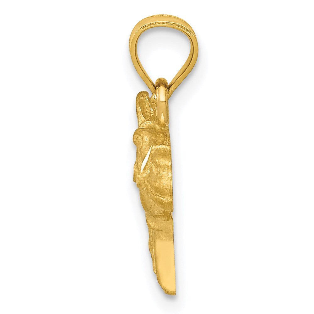 14K Gelbgold Diamantiert Pferd Anhänger