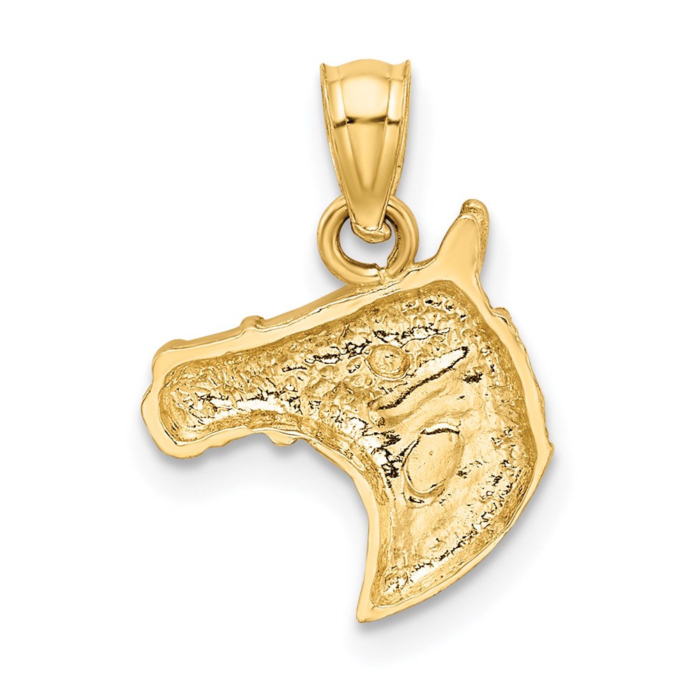 14K Gelbgold Diamantiert Pferd Anhänger