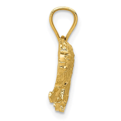14K Gelbgold Diamantiert Löwe Anhänger