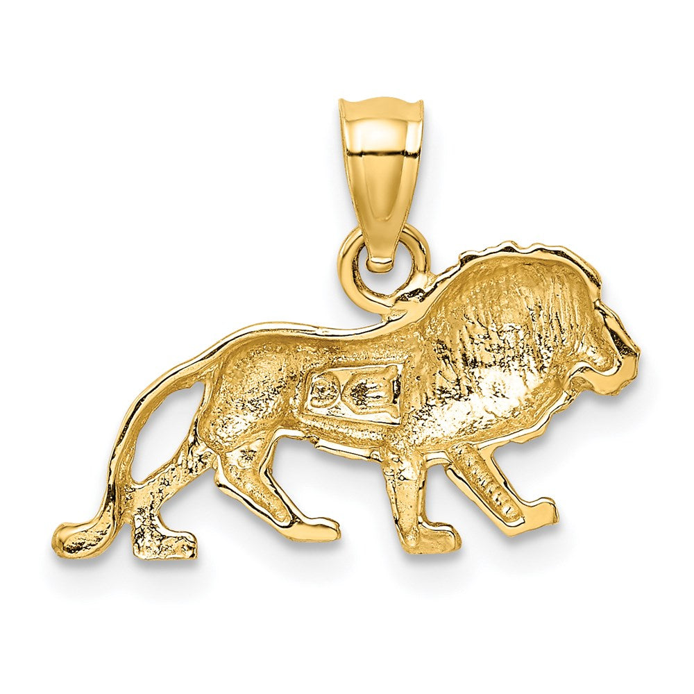 14K Gelbgold Diamantiert Löwe Anhänger
