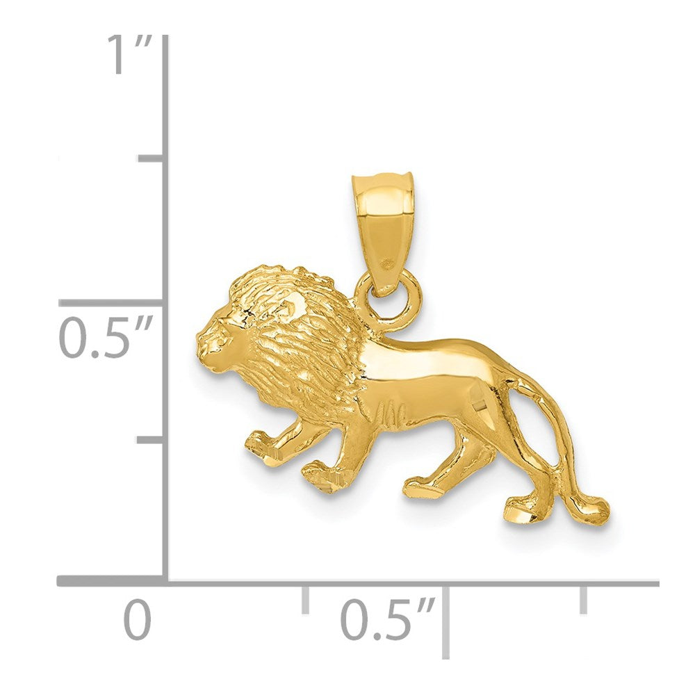 14K Gelbgold Diamantiert Löwe Anhänger