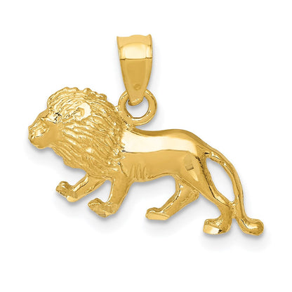 14K Gelbgold Diamantiert Löwe Anhänger