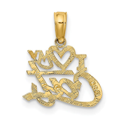 14K Gelbgold I Herz My Katze Charm