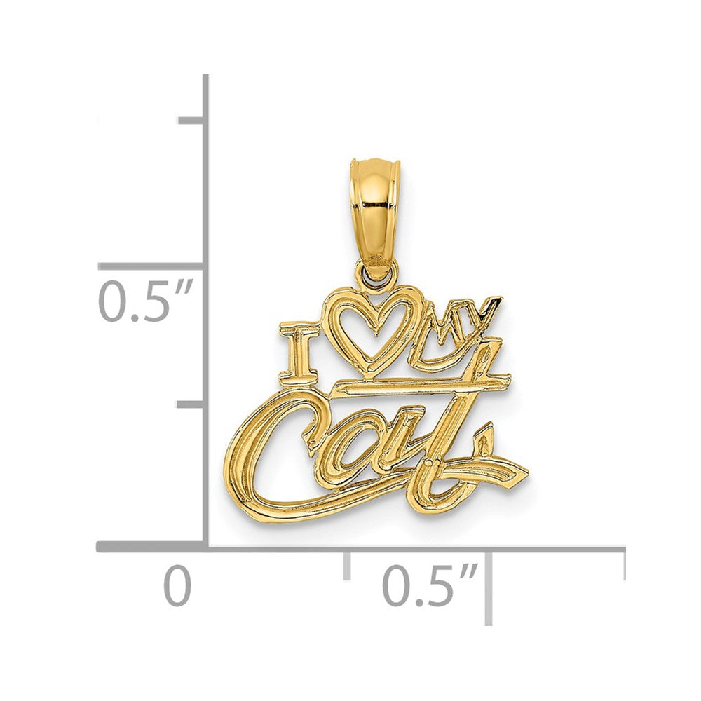 14K Gelbgold I Herz My Katze Charm
