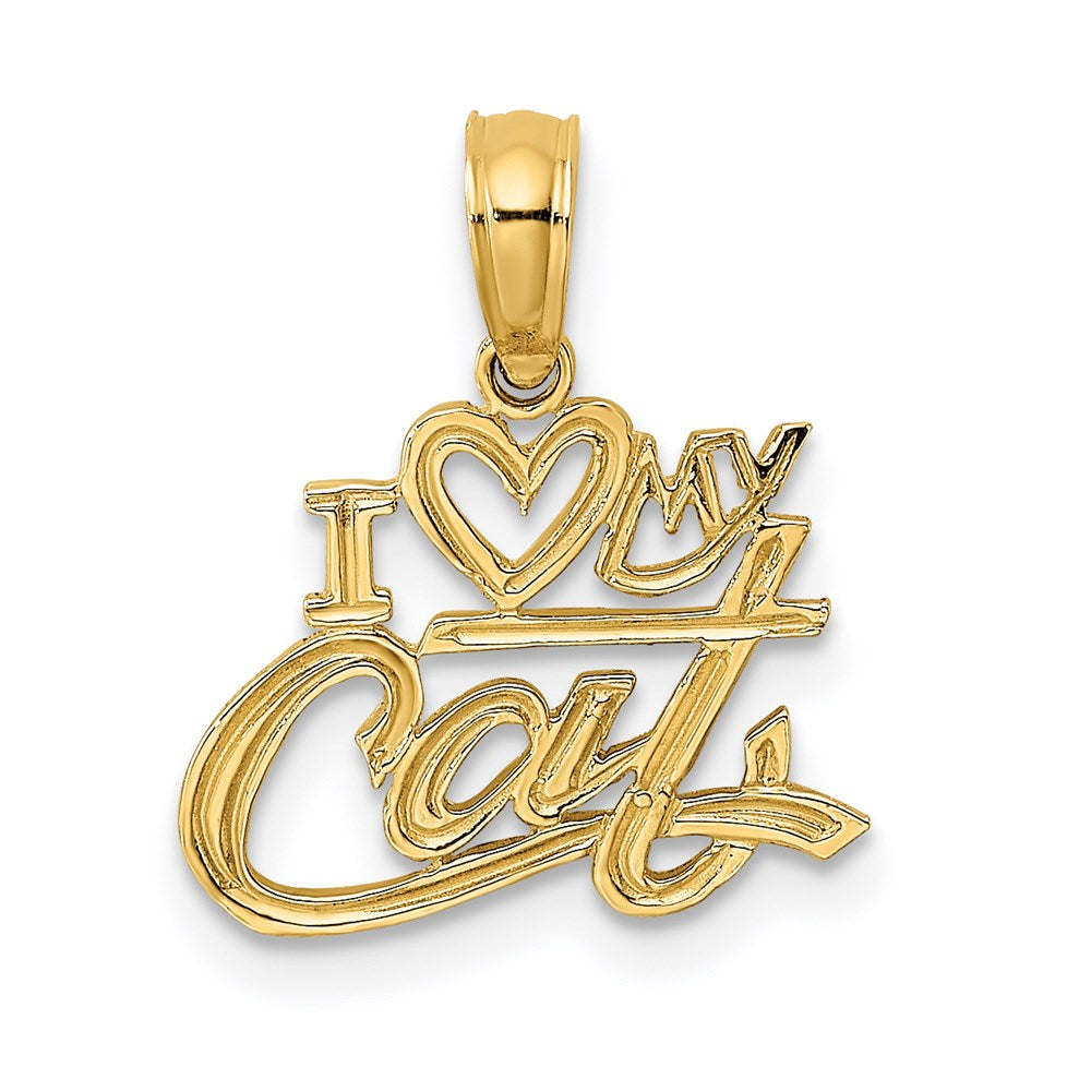 14K Gelbgold I Herz My Katze Charm