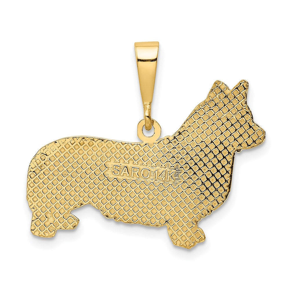 14K Gelbgold Welsh Corgi Anhänger