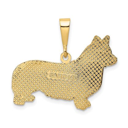 14K Gelbgold Welsh Corgi Anhänger
