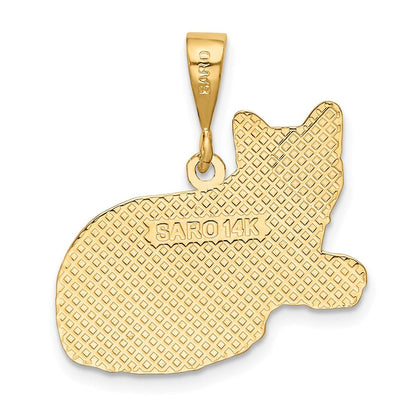 14K Gelbgold Russisch-Blau-Katzen-Anhänger
