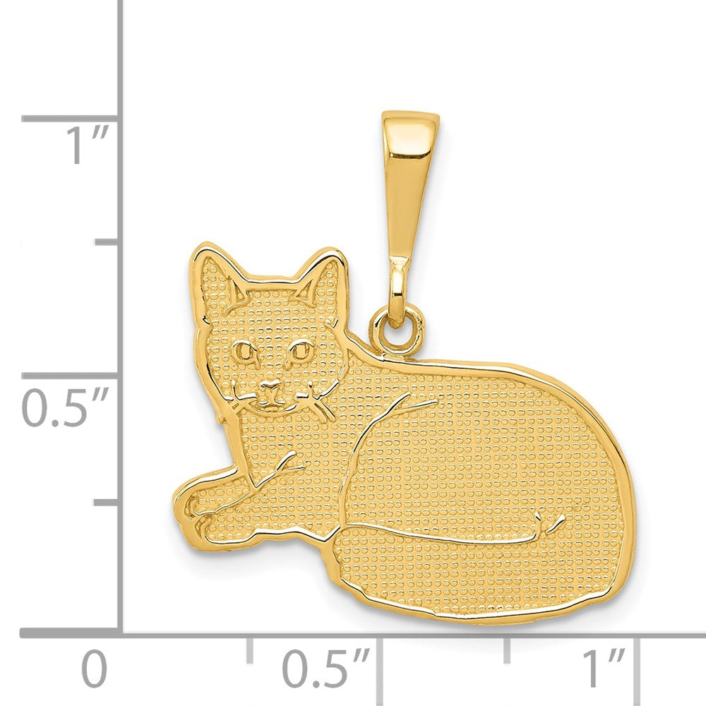 14K Gelbgold Russisch-Blau-Katzen-Anhänger