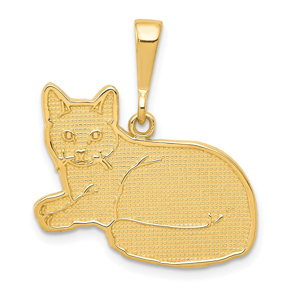 14K Gelbgold Russisch-Blau-Katzen-Anhänger