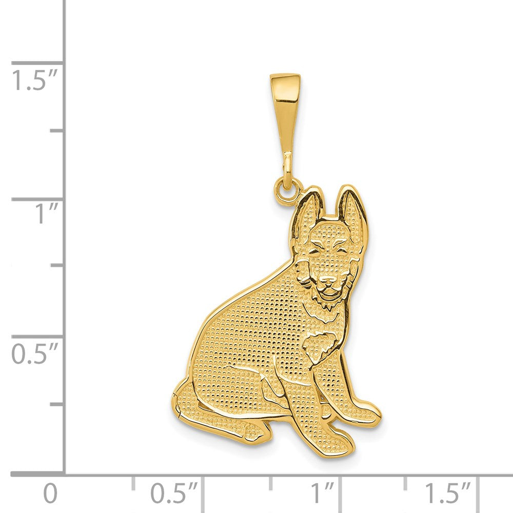 14K Gelbgold Deutscher-Schäferhund-Anhänger