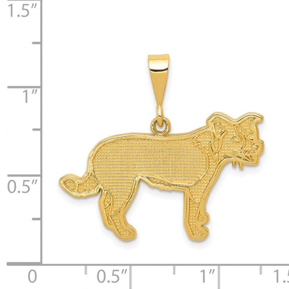 14K Gelbgold Border-Collie-Anhänger