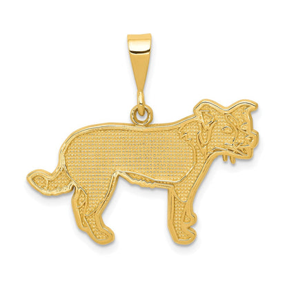 14K Gelbgold Border-Collie-Anhänger