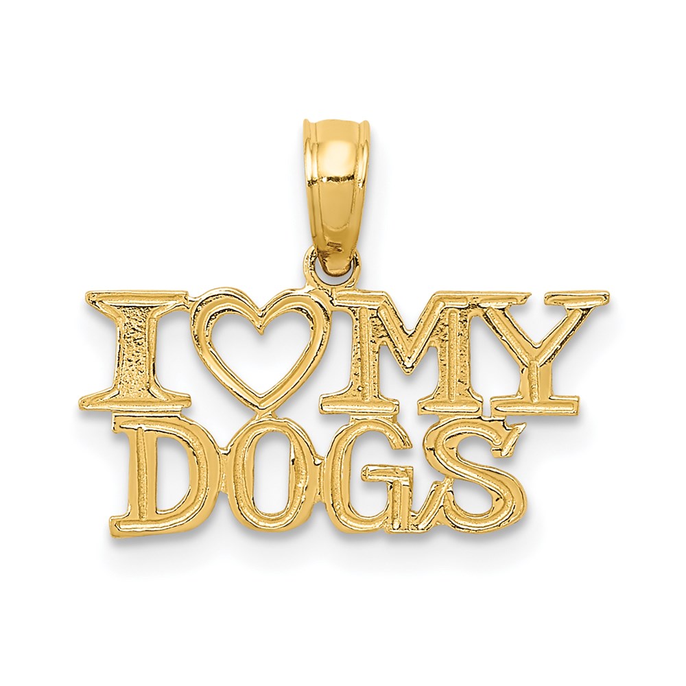 14K Gelbgold I Herz My Dogs Anhänger