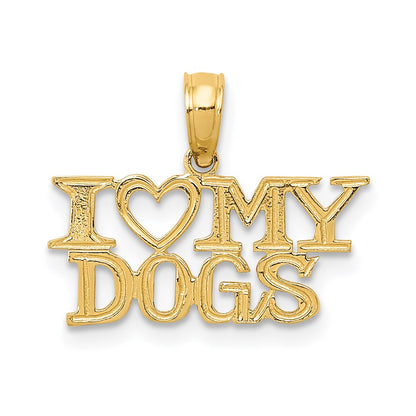 14K Gelbgold I Herz My Dogs Anhänger