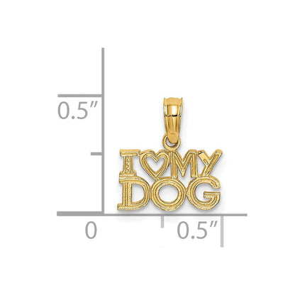 14K Gelbgold I Herz My Hund Charm