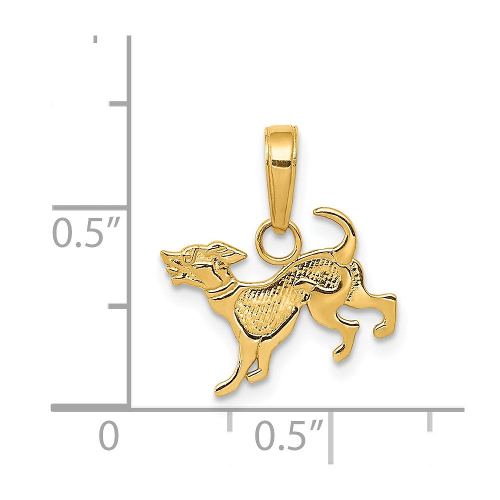 14K Gelbgold Hund Anhänger