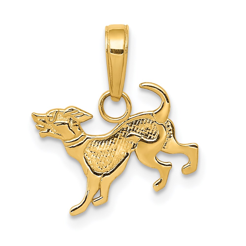 14K Gelbgold Hund Anhänger