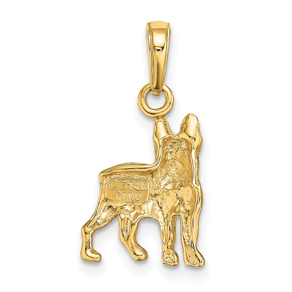 14K Gelbgold Boston-Terrier-Hund-Anhänger