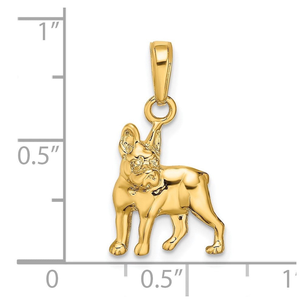 14K Gelbgold Boston-Terrier-Hund-Anhänger