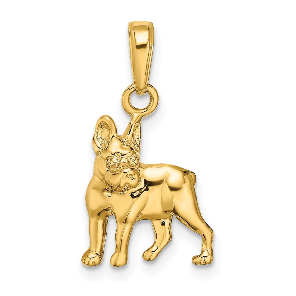 14K Gelbgold Boston-Terrier-Hund-Anhänger