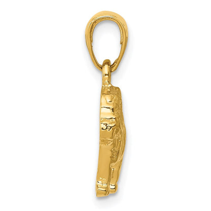 14K Gelbgold Bulldogge-Anhänger