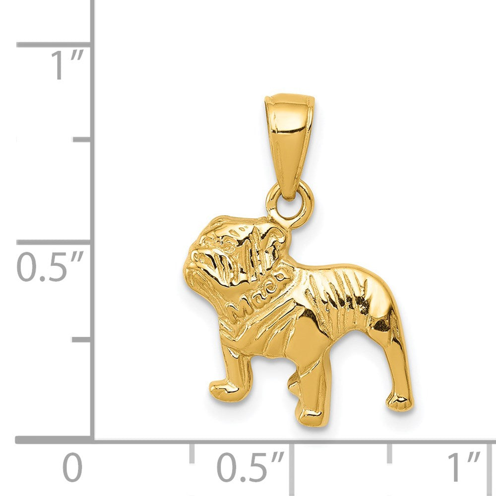 14K Gelbgold Bulldogge-Anhänger