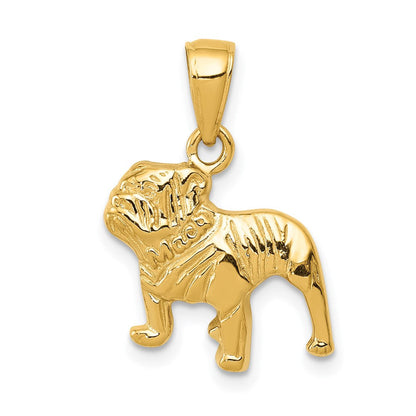 14K Gelbgold Bulldogge-Anhänger