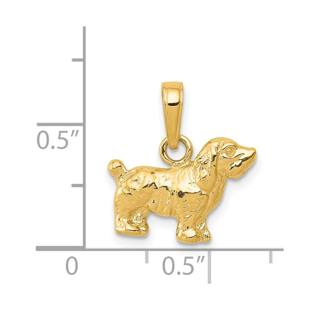 14K Gelbgold Cocker Spaniel Hund Anhänger