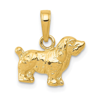 14K Gelbgold Cocker Spaniel Hund Anhänger