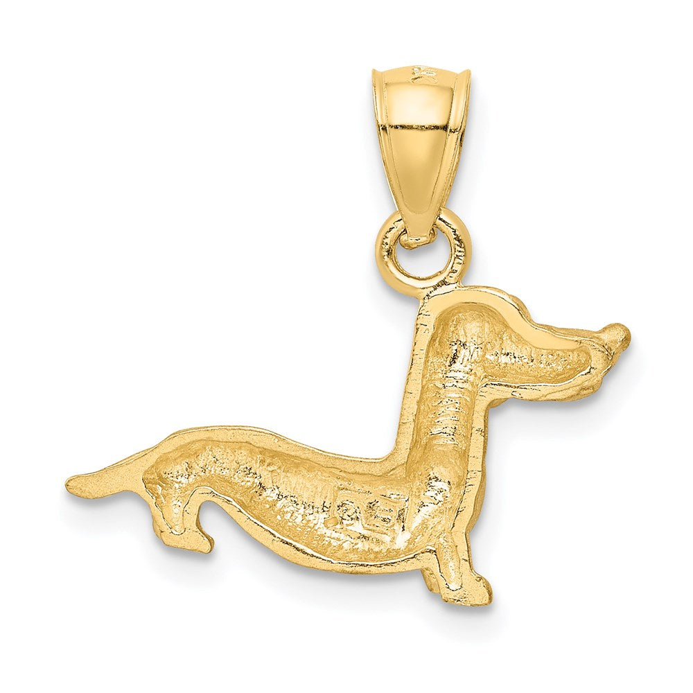 14K Gelbgold Anhänger Dackel diamantiert