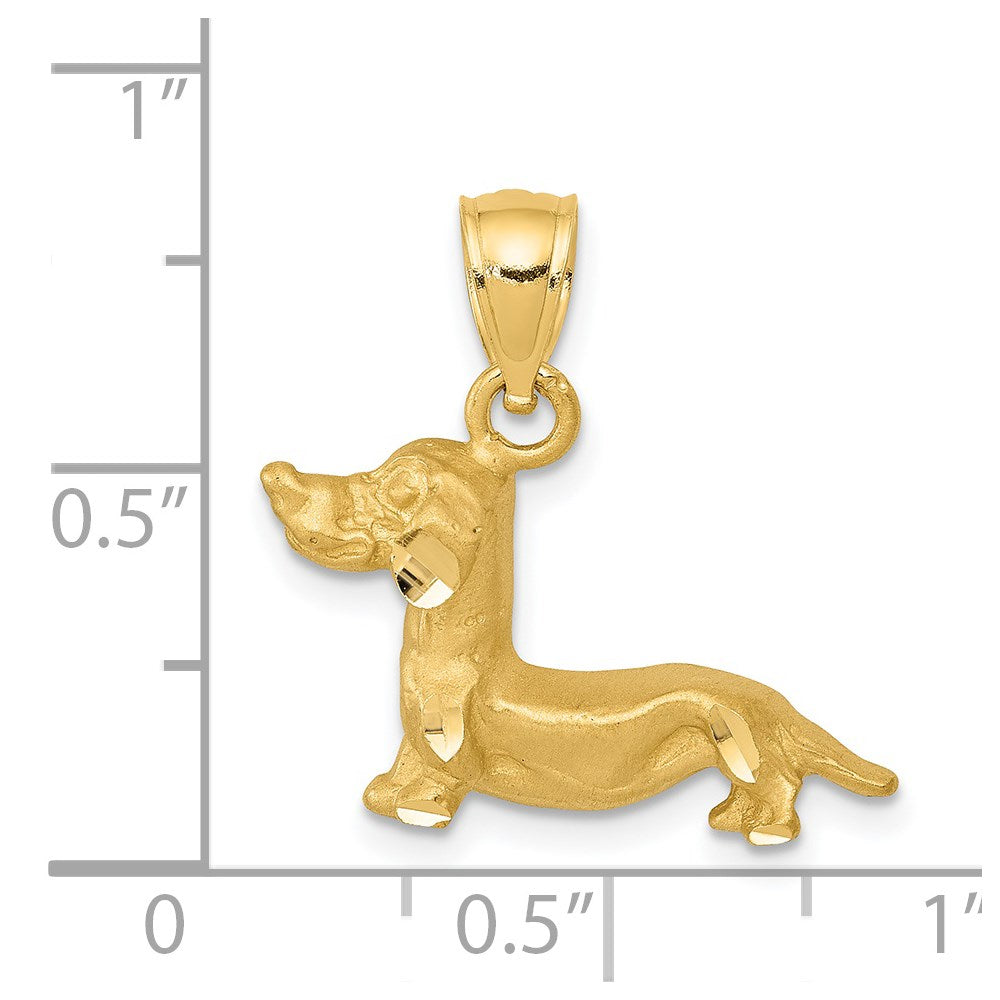 14K Gelbgold Anhänger Dackel diamantiert