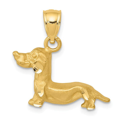 14K Gelbgold Anhänger Dackel diamantiert