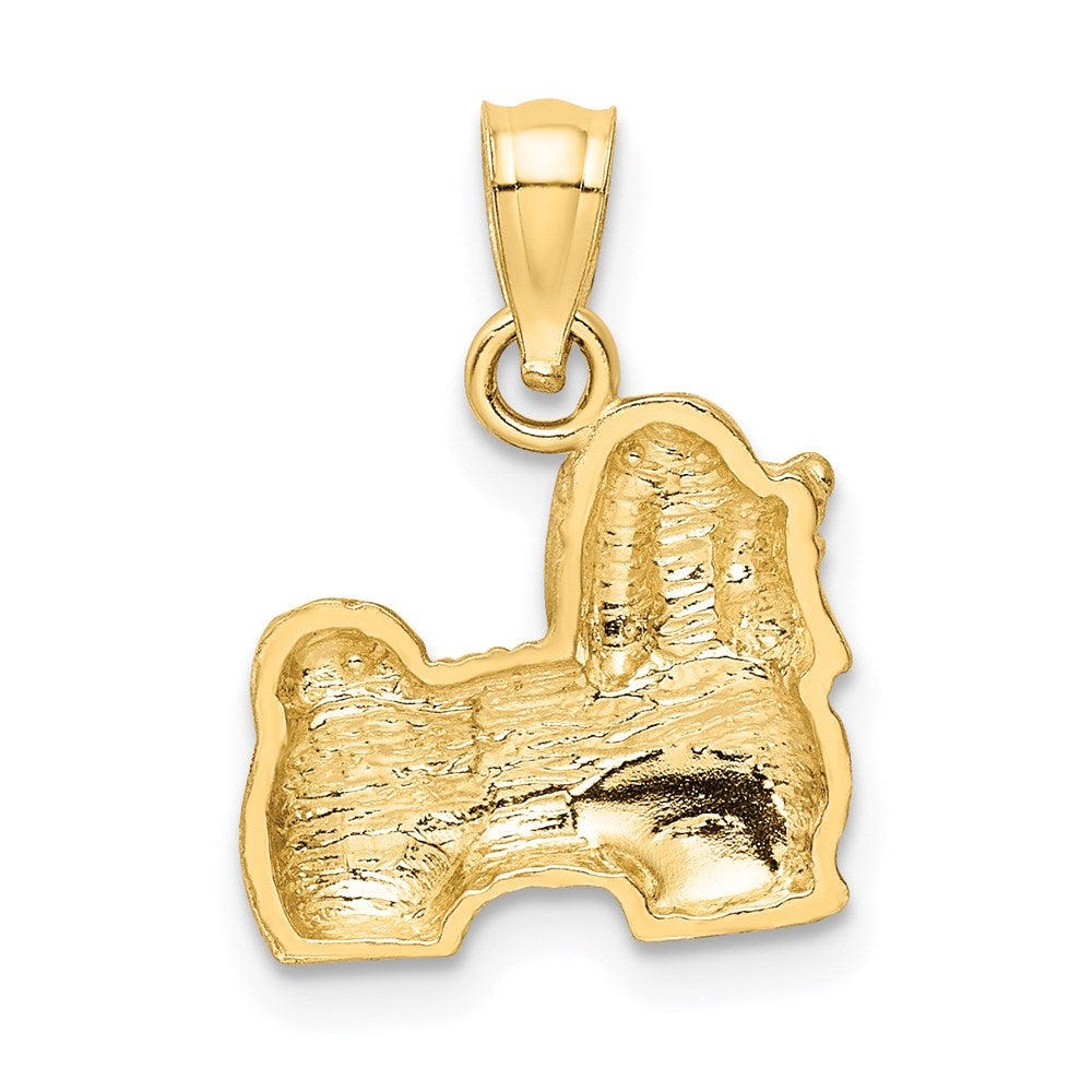 14K Gelbgold Diamantiert Shih Tzu Anhänger
