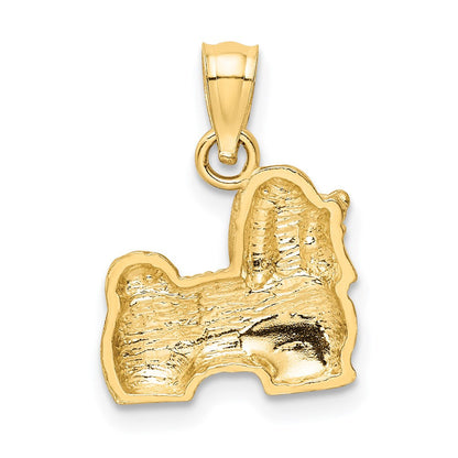 14K Gelbgold Diamantiert Shih Tzu Anhänger