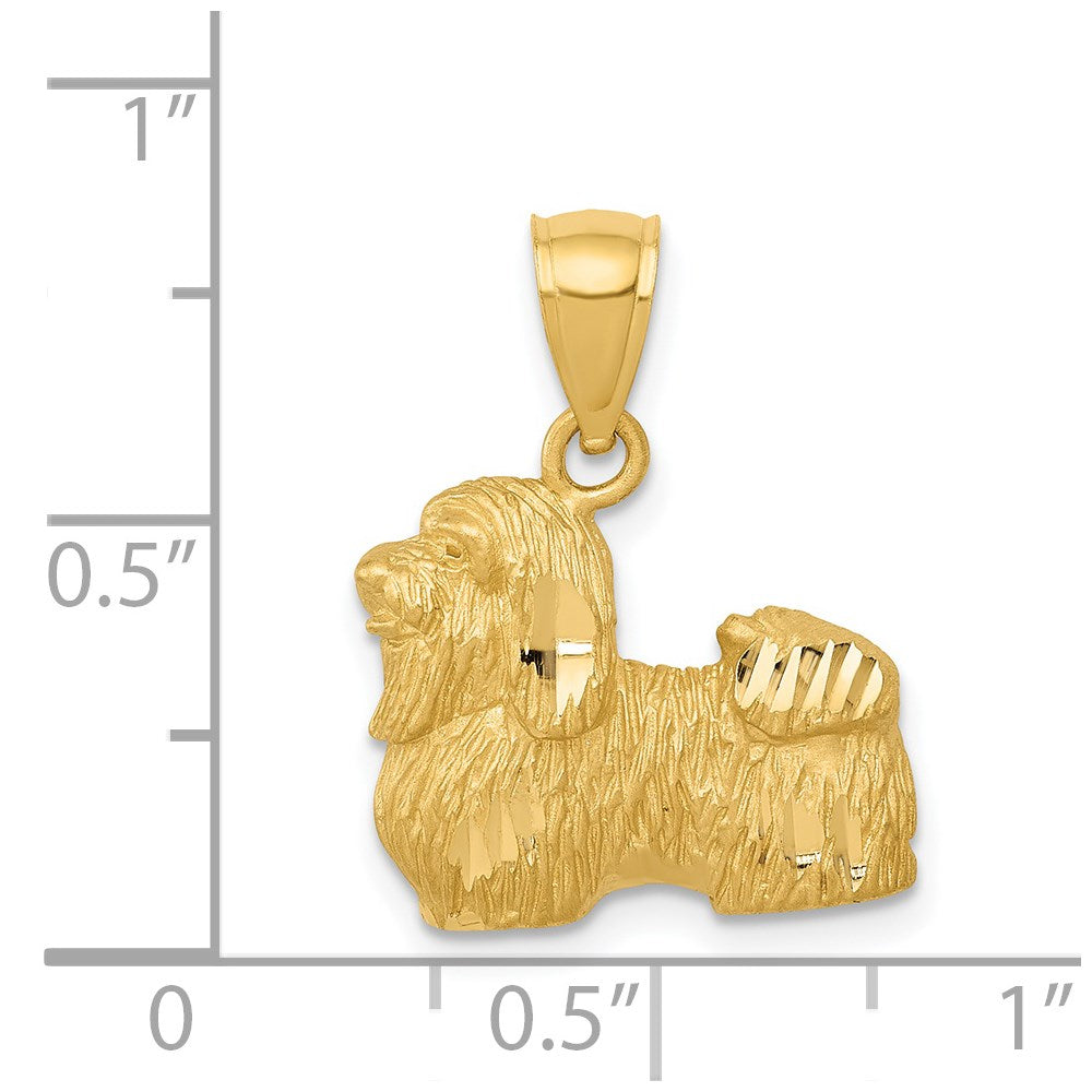 14K Gelbgold Anhänger „Shih Tzu" diamantiert