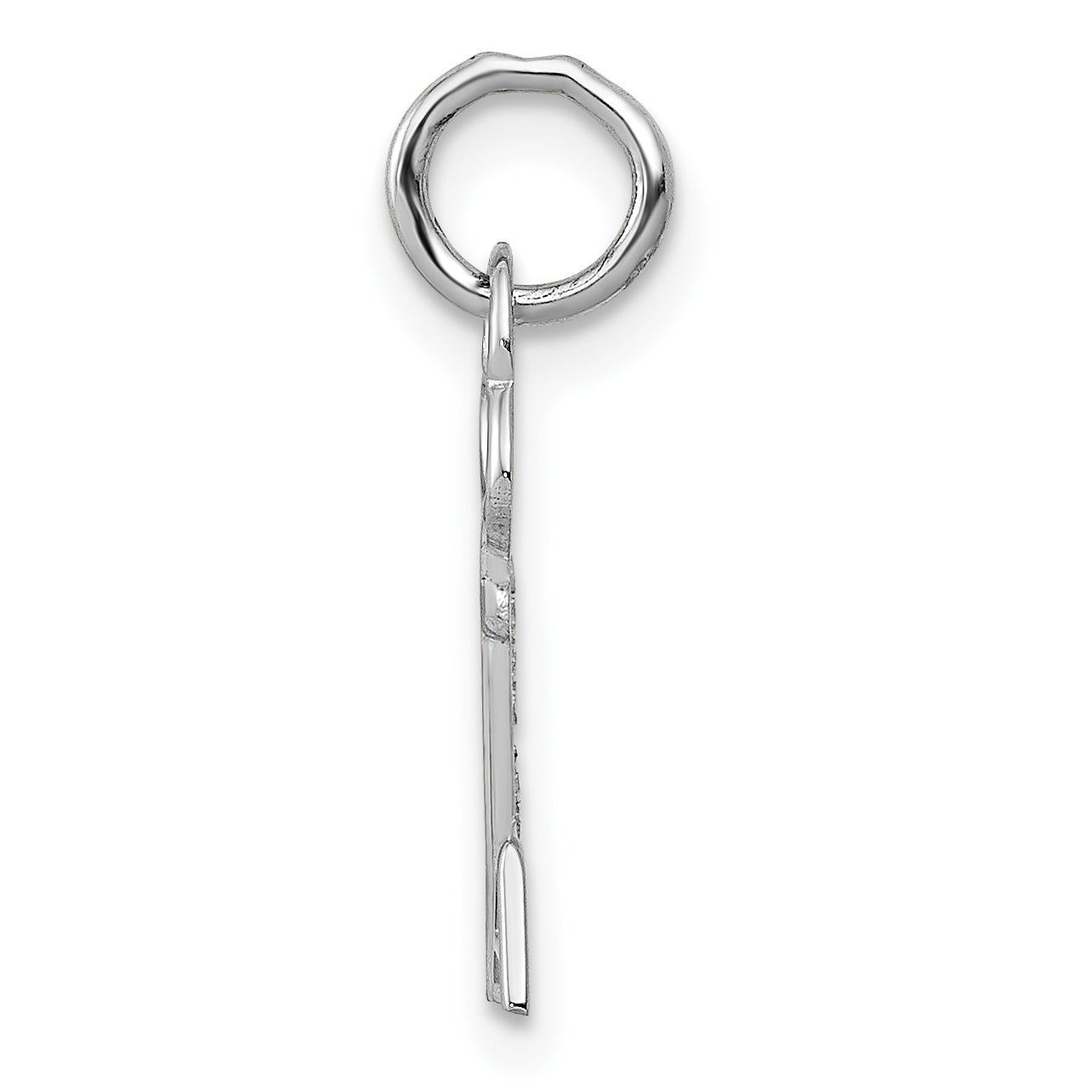 14K Weißgold Key Buchstabe A Initiale Charm