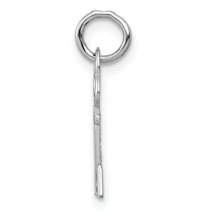 14K Weißgold Key Buchstabe A Initiale Charm