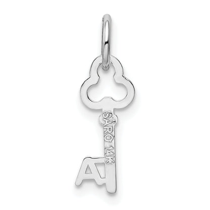 14K Weißgold Key Buchstabe A Initiale Charm