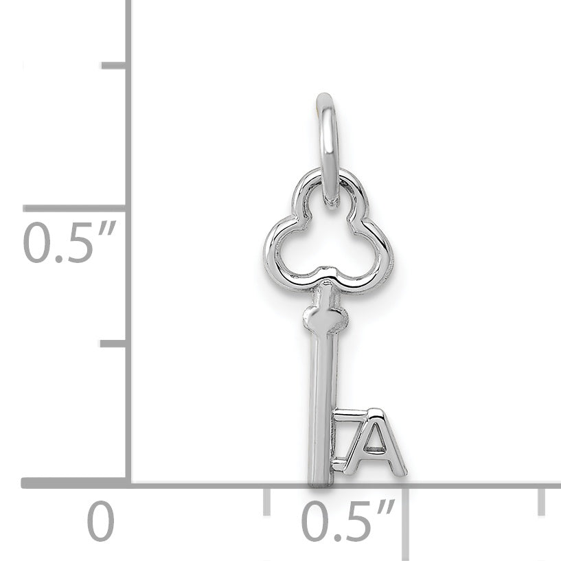 14K Weißgold Key Buchstabe A Initiale Charm