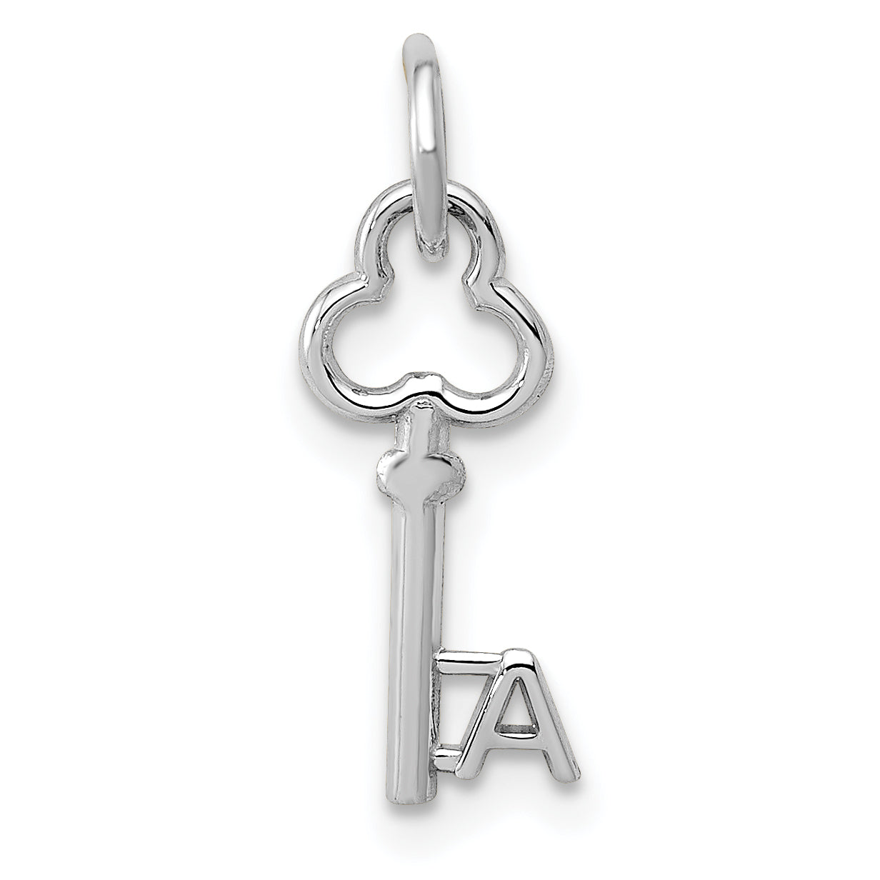 14K Weißgold Key Buchstabe A Initiale Charm
