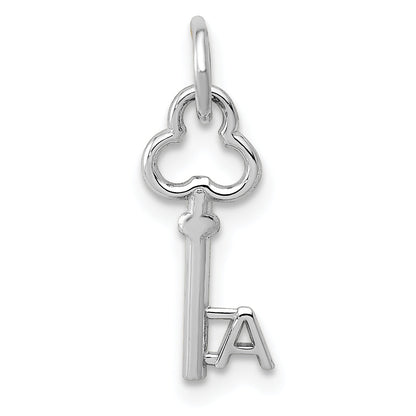 14K Weißgold Key Buchstabe A Initiale Charm