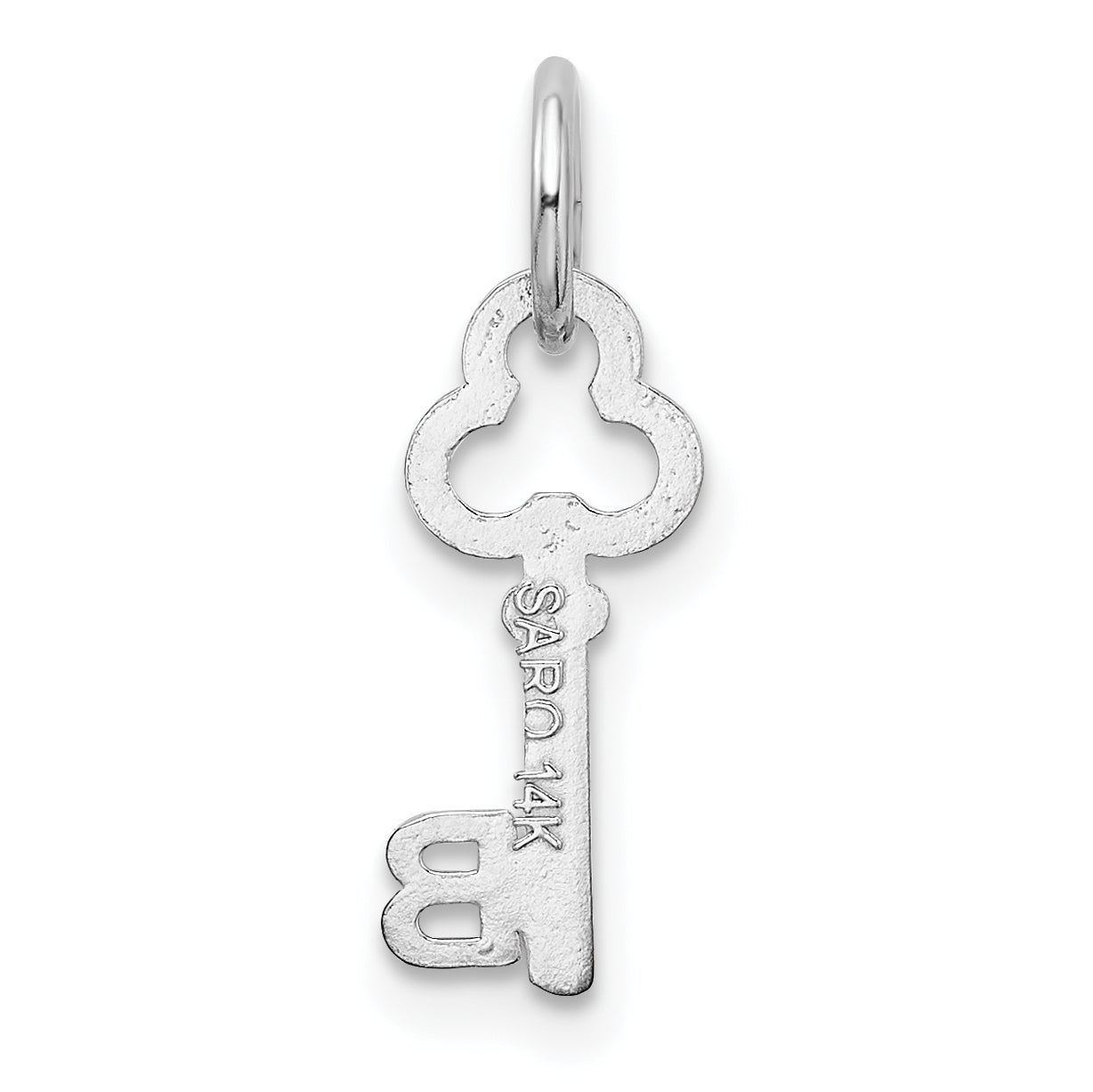 14K Weißgold Key Buchstabe B Initiale Charm