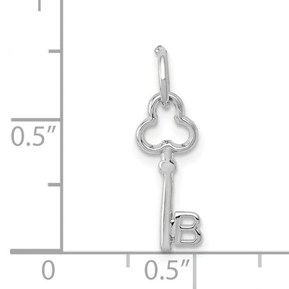 14K Weißgold Key Buchstabe B Initiale Charm