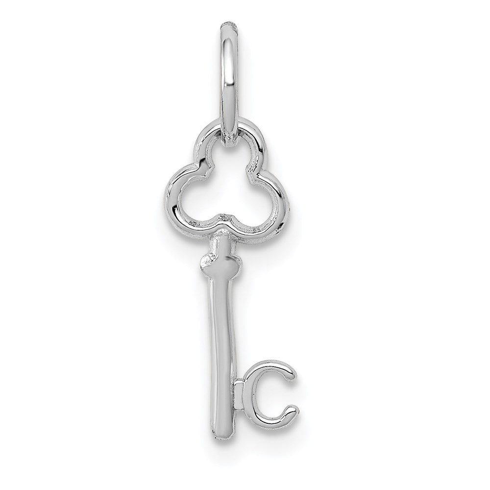 14K Weißgold Key Buchstabe C Initiale Charm