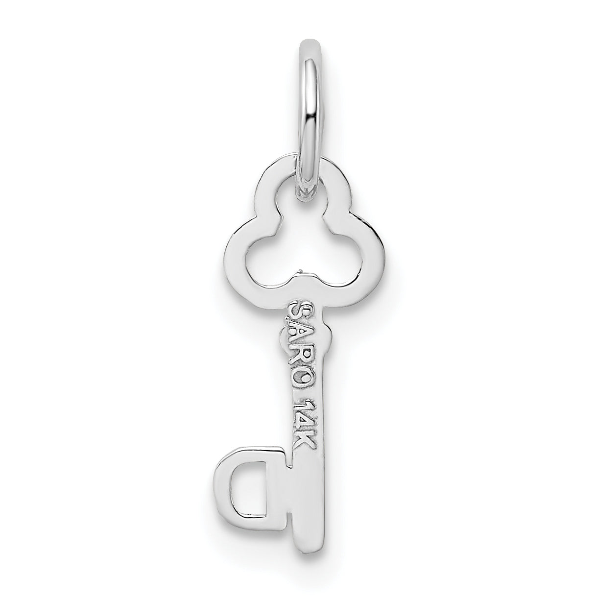14K Weißgold Key Buchstabe D Initiale Charm