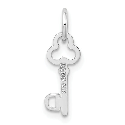 14K Weißgold Key Buchstabe D Initiale Charm