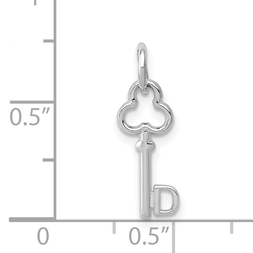 14K Weißgold Key Buchstabe D Initiale Charm