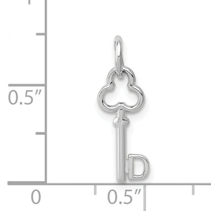 14K Weißgold Key Buchstabe D Initiale Charm