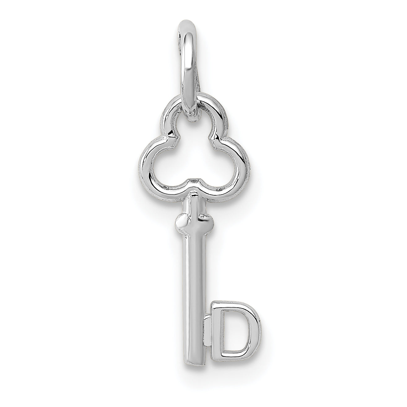 14K Weißgold Key Buchstabe D Initiale Charm